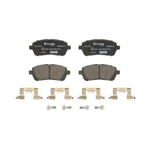 Brembo Brake Pad, Xtra Line, Fmsi Number D1454-8653/ D1454-8738/ D1961-8653, Low-Metallic, Set of 4, With Mounting Hardware – P24072X