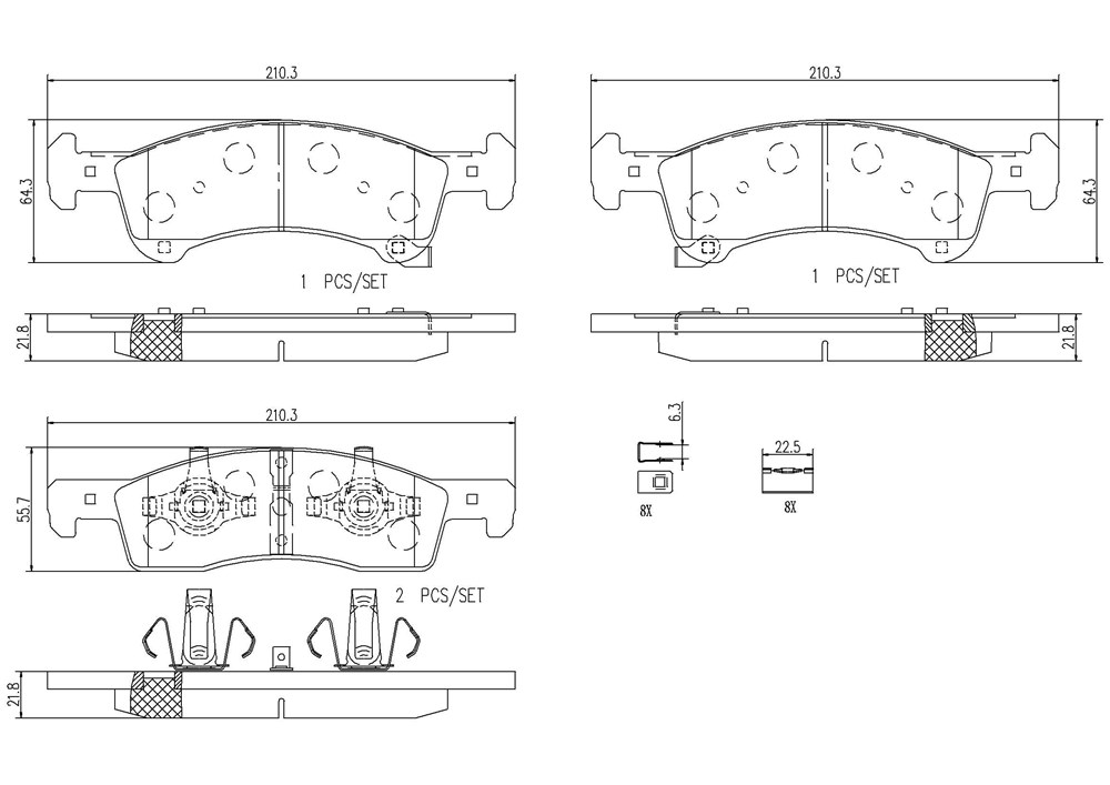 Brembo Brake Pad, Nao, Fmsi Number D934-7837, Ceramic, Set of 4, With Hardware – P24111N
