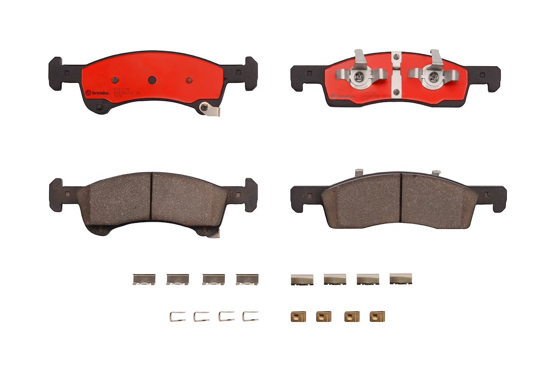 Brembo Brake Pad, Nao, Fmsi Number D934-7837, Ceramic, Set of 4, With Hardware – P24111N