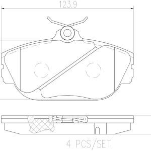 Brembo Brake Pad, Nao, Fmsi Number D656-7536, Ceramic, Set of 4 – P24124N