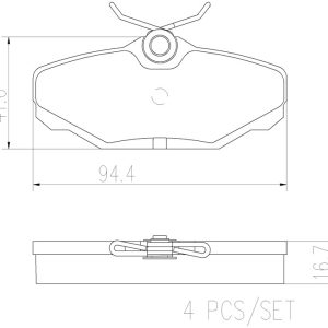 Brembo Brake Pad, Nao, Fmsi Number D610-7489, Ceramic, Set of 4 – P24132N