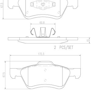 Brembo Brake Pad, Nao, Fmsi Number D1047-8445, Ceramic, Set of 4 – P24159N