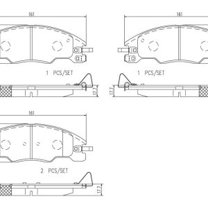 Brembo Brake Pad, Nao, Fmsi Number D1339-8450, Ceramic, Set of 4 – P24163N
