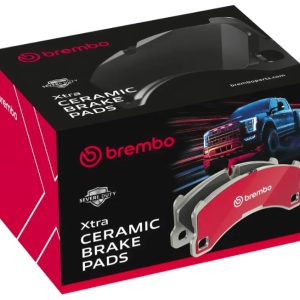 Brembo Brake Pad, Xtra Severe Duty, Fmsi Number D1602-8816, Ceramic, Set of 4, With Pad Shims/ Mounting Hardware/ Brake Lubricant – P24168SD