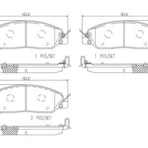 Brembo Brake Pad, Nao, Fmsi Number D1464-8520, Ceramic, Set of 4, With Hardware – P24181N