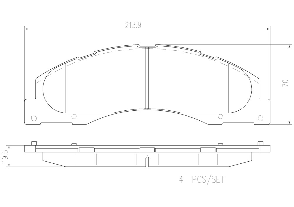 Brembo Brake Pad, Nao, Fmsi Number D1328-8440, Ceramic, Set of 4, With Hardware – P24182N