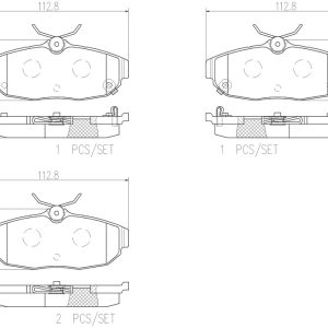 Brembo Brake Pad, Nao, Fmsi Number D1562-7987, Ceramic, Set of 4, With Hardware – P24184N