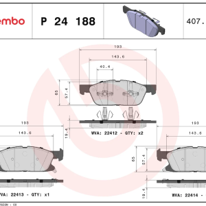 Brembo Brake Pad, Prime Line, Fmsi Number D1818-9053, Low-Metallic, Set of 4 – P24188