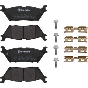 Brembo Brake Pad, Prime Line, Fmsi Number D1790-9018/ D1790-9350, Low-Metallic, Set of 4, With Mounting Hardware – P24200