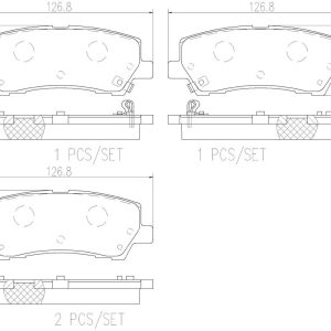 Brembo Brake Pad, Nao, Fmsi Number D1793-9022, Ceramic, Set of 4, With Hardware – P24205N
