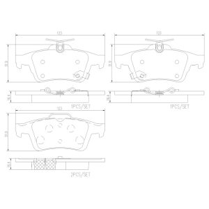 Brembo Brake Pad, Nao, Fmsi Number D1564-9160, Ceramic, Set of 4, With Hardware/ Brake Caliper Screws – P24216N