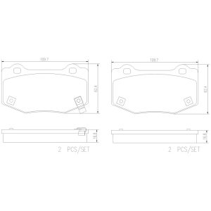 Brembo Brake Pad, Prime Line, Fmsi Number D1854-9083, Low-Metallic, Set of 4, With Pad Wear Sensor – P24239