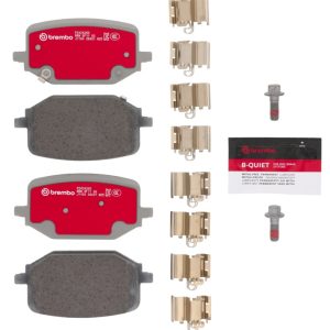 Brembo Brake Pad, Xtra Severe Duty, Fmsi Number D2231-9470, Ceramic, Set of 4, With Pad Wear Sensor/ Mounting Hardware/ Brake Lubricant – P24242SD