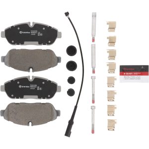 Brembo Brake Pad, Nao, Fmsi Number D2301-9537, Ceramic, Set of 4, With Brake Lubricant/ Pad Wear Sensor/ Mounting Hardware – P24245N