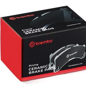Brembo Brake Pad, Nao, Fmsi Number D2414-9640, Ceramic, Set of 4, With Brake Lubricant/ Pad Wear Sensor/ Mounting Hardware – P24254N