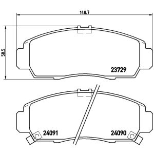 Brembo Brake Pad, Xtra Line, Fmsi Number D787-7656, Low-Metallic, Set of 4 – P28034X