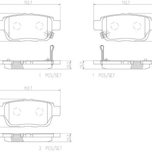 Brembo Brake Pad, Nao, Fmsi Number D1103-8209, Ceramic, Set of 4, With Hardware – P28067N