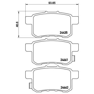Brembo Brake Pad, Xtra Line, Fmsi Number D1336-8447/ D1451-8447/ D1451-8711, Low-Metallic, Set of 4 – P28072X