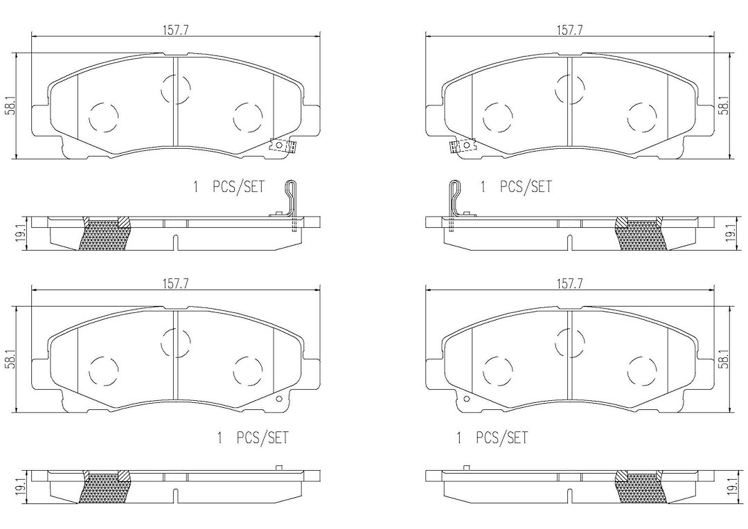 Brembo Brake Pad, Nao, Fmsi Number D1102-8208, Ceramic, Set of 4 – P28073N