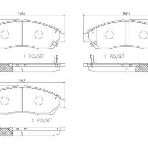 Brembo Brake Pad, Nao, Fmsi Number D1378-8396, Ceramic, Set of 4 – P28074N