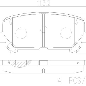 Brembo Brake Pad, Nao, Fmsi Number D1585-8397, Ceramic, Set of 4, With Hardware – P28083N