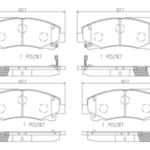 Brembo Brake Pad, Nao, Fmsi Number D1584-8208, Ceramic, Set of 4, With Hardware – P28087N