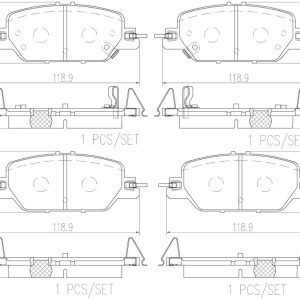 Brembo Brake Pad, Nao, Fmsi Number D2037-9268, Ceramic, Set of 4, With Hardware – P28097N