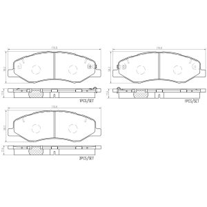 Brembo Brake Pad, Nao, Fmsi Number D2089-9324, Ceramic, Set of 4 – P28102N