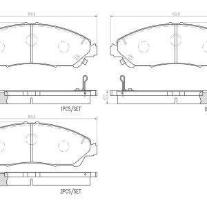 Brembo Brake Pad, Nao, Fmsi Number D1723-8396, Ceramic, Set of 4 – P28105N