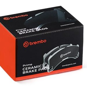 Brembo Brake Pad, Nao, Fmsi Number D2185-9429, Ceramic, Set of 4, With Brake Lubricant/ Pad Wear Sensor/ Mounting Hardware – P28109N