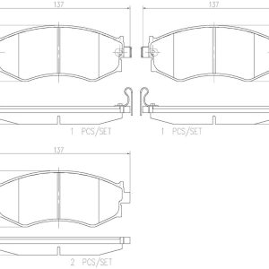 Brembo Brake Pad, Nao, Fmsi Number D485-7342, Ceramic, Set of 4 – P30002N