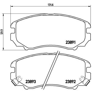 Brembo Brake Pad, Xtra Line, Fmsi Number D924-7825/ D924-7990/ D924-8386, Low-Metallic, Set of 4 – P30018X