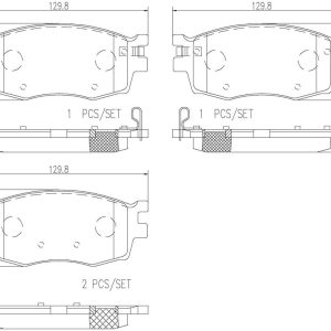 Brembo Brake Pad, Nao, Fmsi Number D1156-8266, Ceramic, Set of 4 – P30026N