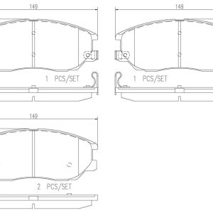 Brembo Brake Pad, Nao, Fmsi Number D1013-7917, Ceramic, Set of 4, With Hardware – P30028N
