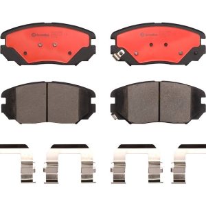 Brembo Brake Pad, Nao, Fmsi Number D1125-8233, Ceramic, Set of 4, With Hardware – P30038N