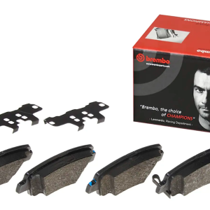 Brembo Brake Pad, Prime Line, Fmsi Number D1445-8428/ D1446-8428, Low-Metallic, Set of 4, With Pad Wear Sensor – P30054