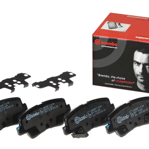 Brembo Brake Pad, Prime Line, Fmsi Number D1445-8428/ D1446-8428, Low-Metallic, Set of 4, With Pad Wear Sensor – P30054