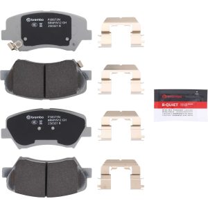 Brembo Brake Pad, Nao, Fmsi Number D1543-8751, Ceramic, Set of 4, With Hardware – P30073N