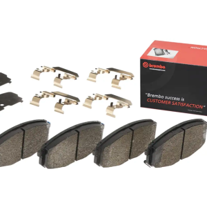 Brembo Brake Pad, Prime Line, Fmsi Number D2035-8505/ D2094-8505, Low-Metallic, Set of 4, With Mounting Hardware – P30099