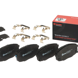 Brembo Brake Pad, Prime Line, Fmsi Number D2035-8505/ D2094-8505, Low-Metallic, Set of 4, With Mounting Hardware – P30099
