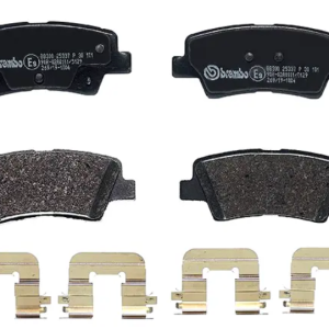 Brembo Brake Pad, Prime Line, Fmsi Number D1812-8428, Low-Metallic, Set of 4, With Mounting Hardware and Pad Wear Sensor – P30101
