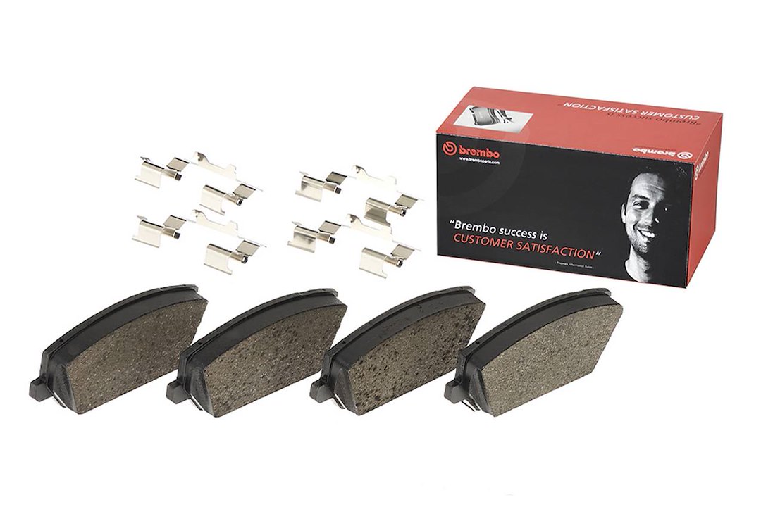Brembo Brake Pad, Fmsi Number D2211-9451, Low-Metallic, Set of 4, With Hardware – P30102