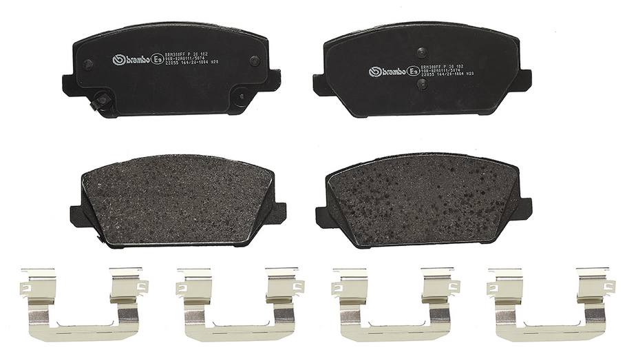 Brembo Brake Pad, Fmsi Number D2211-9451, Low-Metallic, Set of 4, With Hardware – P30102