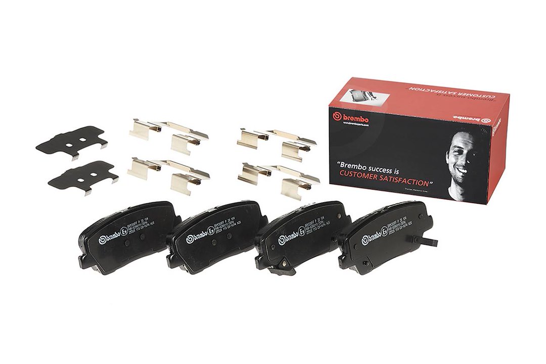 Brembo Brake Pad, Fmsi Number D1816-8524, Low-Metallic, Set of 4, With Hardware – P30104