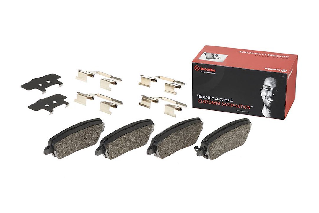 Brembo Brake Pad, Fmsi Number D1816-8524, Low-Metallic, Set of 4, With Hardware – P30104