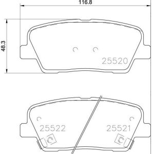 Brembo Brake Pad, Fmsi Number D1816-8524, Low-Metallic, Set of 4, With Hardware – P30104
