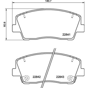Brembo Brake Pad, Fmsi Number D2117-9352, Low-Metallic, Set of 4, With Hardware – P30108