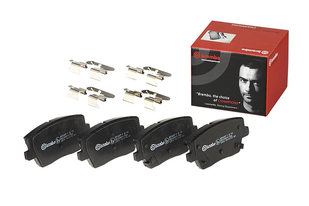 Brembo Brake Pad, Fmsi Number D2212-9452, Low-Metallic, Set of 4, With Hardware – P30112