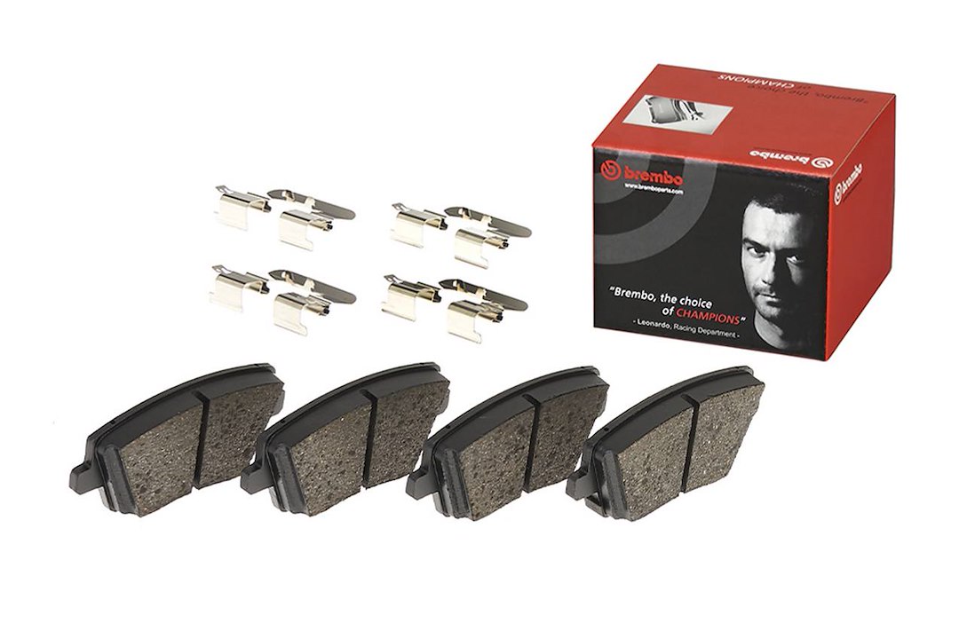 Brembo Brake Pad, Fmsi Number D2212-9452, Low-Metallic, Set of 4, With Hardware – P30112