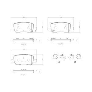 Brembo Brake Pad, Prime Line, Fmsi Number D2381-9609, Low-Metallic, Set of 4, With Pad Wear Sensor – P30141